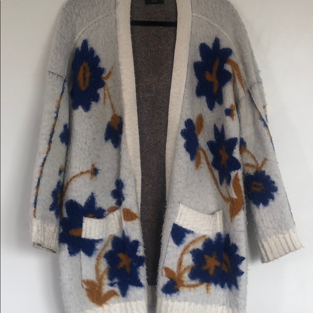J.Crew flower motif cardigan sweater
